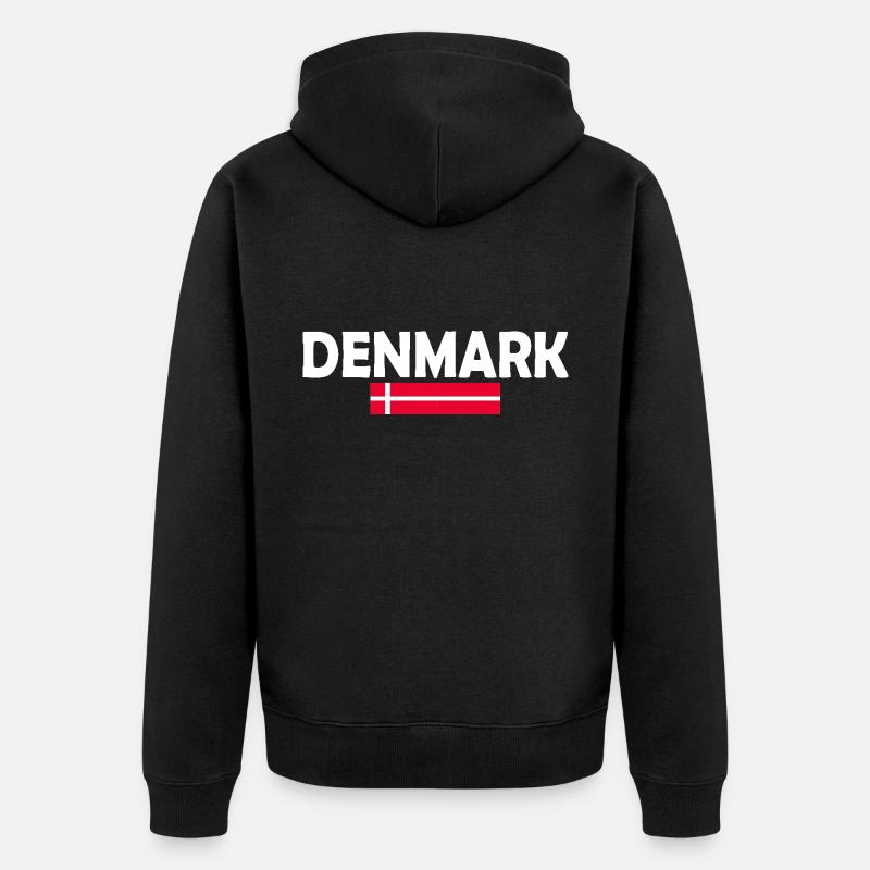 Drapeau du Danemark - Veste à capuche bio Premium Unisexe - noir