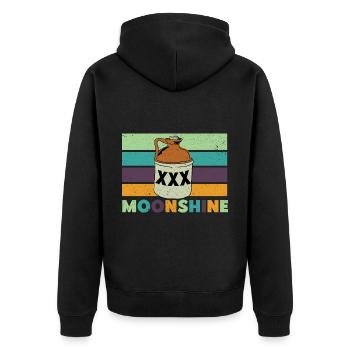 Schnaps brennen Schnapsbrenner Selbstgebrannter - Unisex Premium Bio Zip Hoodie - Schwarz - Hinten - Nico (187cm)