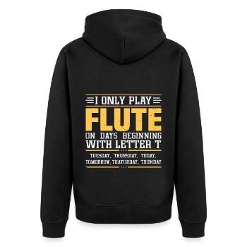 Drôle de flûtiste de flûte - Veste à capuche bio Premium Unisexe - noir - Dos - Nico (187cm)