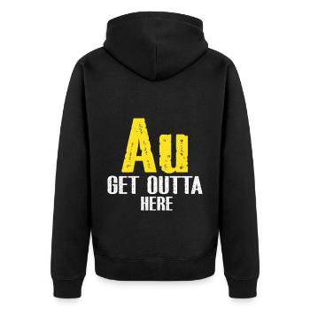 Goldwaschen Goldsucher Goldschüfer Design - Unisex Premium Bio Zip Hoodie - Schwarz - Hinten - Nico (187cm)