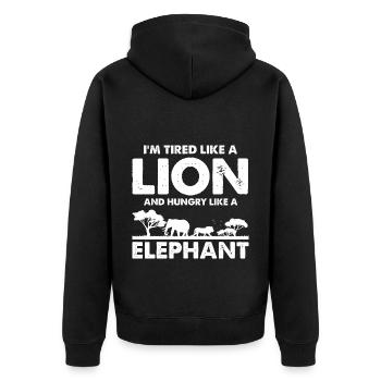 Afrikanische Familienreise Design für Afrika - Unisex Premium Bio Zip Hoodie - Schwarz - Hinten - Nico (187cm)