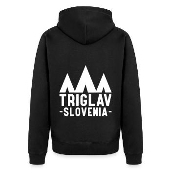 Triglav Slovenia Slovenia Holidays - Unisex Premium Organic Zip Hoodie - black - Back - Nico (187cm)