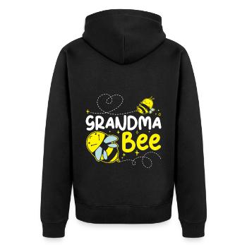 Grandma Bee Family Bee Day Grandmother Insect - Unisex Premium Bio Zip Hoodie - Schwarz - Hinten - Nico (187cm)