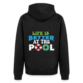 Swimmers Swimming 50 meters track Breaststroke - Unisex Premium Organic Zip Hoodie - black - Back - Nico (187cm)