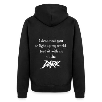 Gothic Lover I Don't Need You to - Unisex Premium Organic Zip Hoodie - black - Back - Nico (187cm)