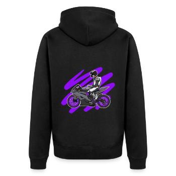 Moto Lifestyle / Moto / Moto motard - Veste à capuche bio Premium Unisexe - noir - Dos - Nico (187cm)