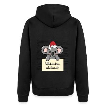 Es eskaliert eh lustige Weihnachten Koala - Unisex Premium Bio Zip Hoodie - Schwarz - Hinten - Nico (187cm)