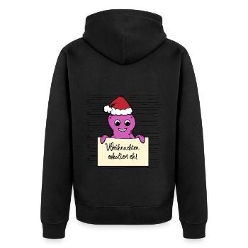 Es eskaliert eh lustige Weihnachten Oktopus - Unisex Premium Bio Zip Hoodie - Schwarz - Hinten - Nico (187cm)