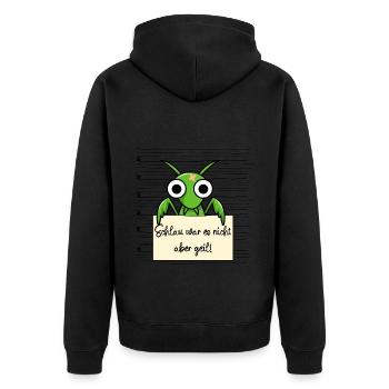 Gottesanbeterin lustiger Spruch humor Gefängnisbil - Unisex Premium Bio Zip Hoodie - Schwarz - Hinten - Nico (187cm)