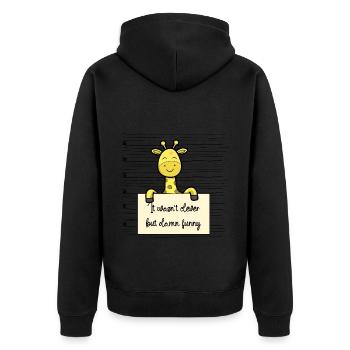 Giraffe lustiger Spruch humor Gefängnisbild - Unisex Premium Bio Zip Hoodie - Schwarz - Hinten - Nico (187cm)