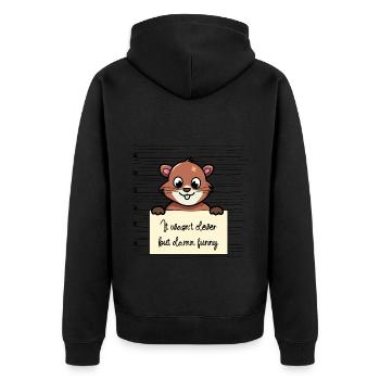 Bieber lustiger Spruch humor Gefängnisbild - Unisex Premium Bio Zip Hoodie - Schwarz - Hinten - Nico (187cm)