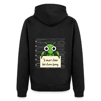 Gottesanbeterin lustiger Spruch humor Gefängnisbil - Unisex Premium Bio Zip Hoodie - Schwarz - Hinten - Nico (187cm)
