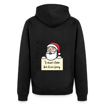 Weihnachtsmann lustiger Spruch humor Gefängnisbild - Unisex Premium Bio Zip Hoodie - Schwarz - Hinten - Nico (187cm)