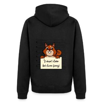Eichhörnchen lustiger Spruch humor Gefängnisbild - Unisex Premium Bio Zip Hoodie - Schwarz - Hinten - Nico (187cm)