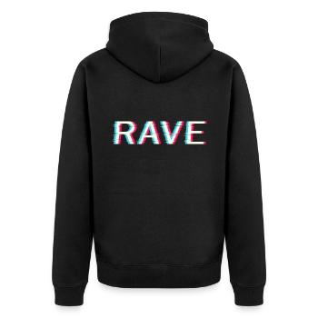 Techno Rave Electro Music Trance House Festival - Veste à capuche bio Premium Unisexe - noir - Dos - Nico (187cm)