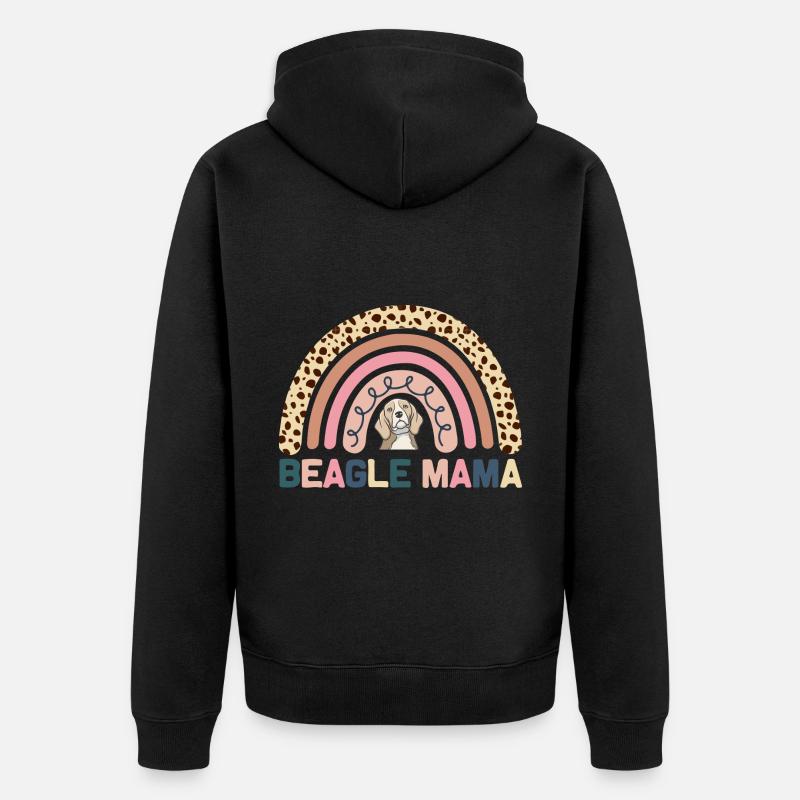 Beagle Mama - Unisex Premium Bio Zip Hoodie - Schwarz