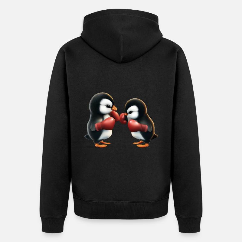 Match de boxe Penguin - Veste à capuche bio Premium Unisexe - noir