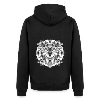 RPG logo spell circle - Unisex Premium Organic Zip Hoodie - black - Back - Nico (187cm)