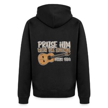 Praise Him With The Strings 2 - Unisex Premium Organic Zip Hoodie - black - Back - Nico (187cm)