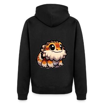Mignon bébé lézard dragon barbu - Veste à capuche bio Premium Unisexe - noir - Dos - Nico (187cm)