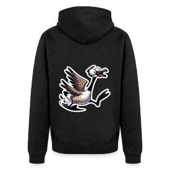 Oies d’oie du Canada folles - Veste à capuche bio Premium Unisexe - noir - Dos - Nico (187cm)