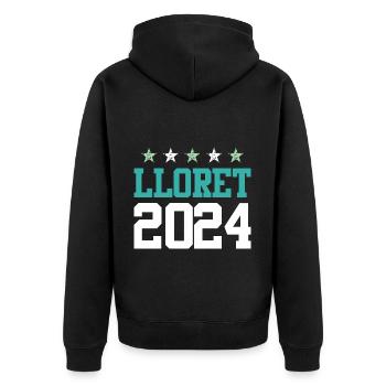 Lloret De Mar 2024 Tours - Unisex Premium Organic Zip Hoodie - black - Back - Nico (187cm)