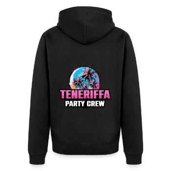 Teneriffa Party Crew Urlaub Spruch - Unisex Premium Bio Zip Hoodie - Schwarz - Hinten - Nico (187cm)