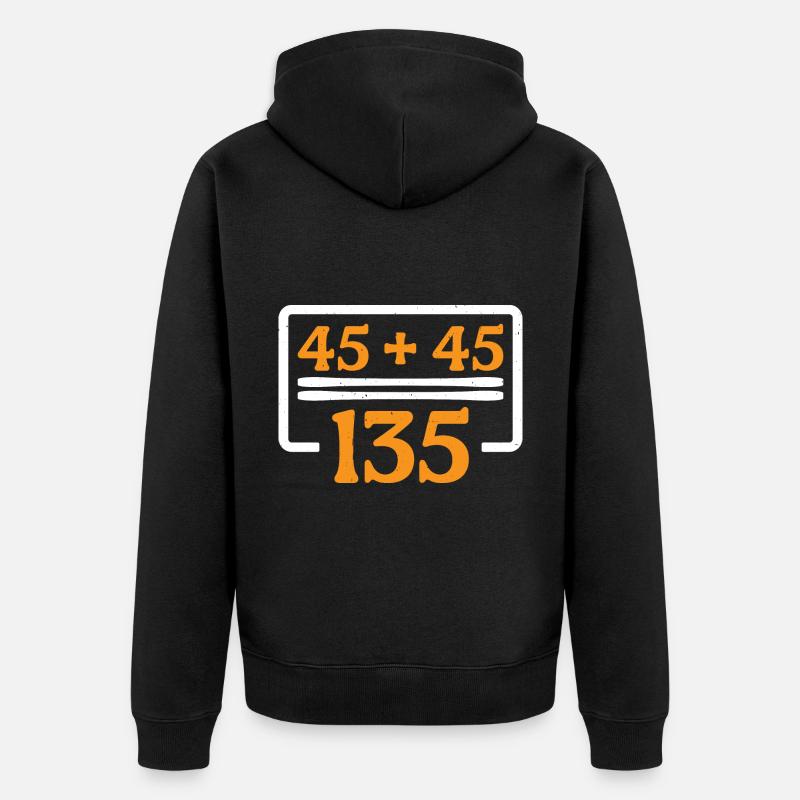 45 + 45 = 135 30 - Unisex Premium Bio Zip Hoodie - Schwarz
