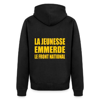 la jeunesse emmerde le front national - Veste à capuche bio Premium Unisexe - noir - Dos - Nico (187cm)