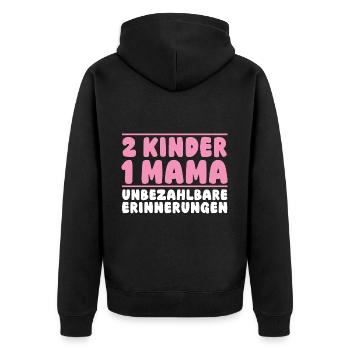 Maman de 2 enfants - Veste à capuche bio Premium Unisexe - noir - Dos - Nico (187cm)