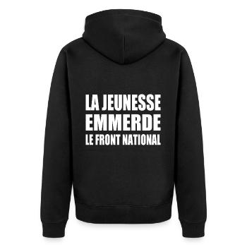 la jeunesse emmerde le front national - Veste à capuche bio Premium Unisexe - noir - Dos - Nico (187cm)