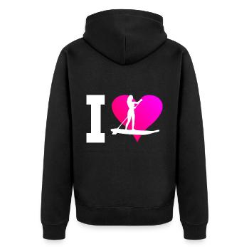 Standup Paddling Sup Stand up Paddling Board - Unisex Premium Organic Zip Hoodie - black - Back - Nico (187cm)