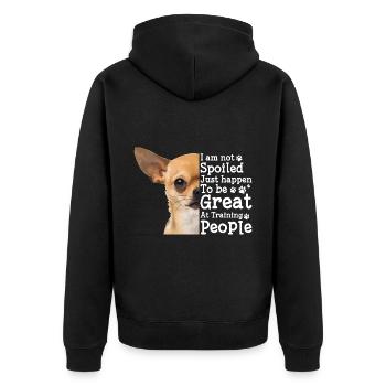 Chihuahua Je ne suis pas gâté drôle - Veste à capuche bio Premium Unisexe - noir - Dos - Nico (187cm)