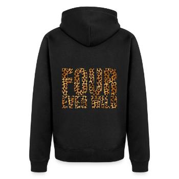 Four Ever Wild 29 - Unisex Premium Bio Zip Hoodie - Schwarz - Hinten - Nico (187cm)