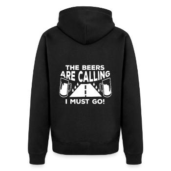 Camping Beer Camping Forest Boozing - Unisex Premium Organic Zip Hoodie - black - Back - Nico (187cm)