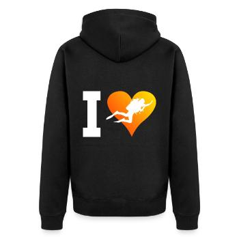 Diving Men Diving Scuba Diving Scuba Divers - Unisex Premium Organic Zip Hoodie - black - Back - Nico (187cm)