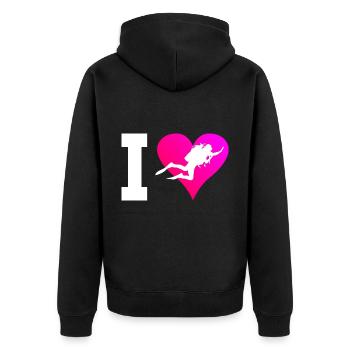 Taucher Diver Tauchen Free Dive Diving - Unisex Premium Organic Zip Hoodie - black - Back - Nico (187cm)