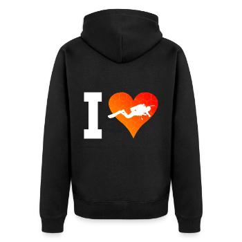 Diver Scuba Diver Scuba Diving - Unisex Premium Organic Zip Hoodie - black - Back - Nico (187cm)