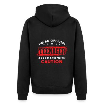 Je suis un adolescent officiel - Veste à capuche bio Premium Unisexe - noir - Dos - Nico (187cm)