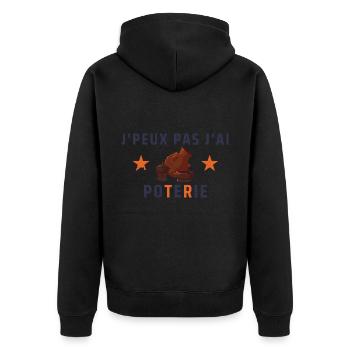 J'peux pas j'ai poterie - Veste à capuche bio Premium Unisexe - noir - Dos - Nico (187cm)