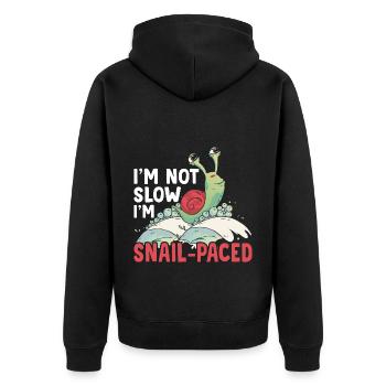 Snail lovers don't slow down snail owners - Unisex Premium Organic Zip Hoodie - black - Back - Nico (187cm)