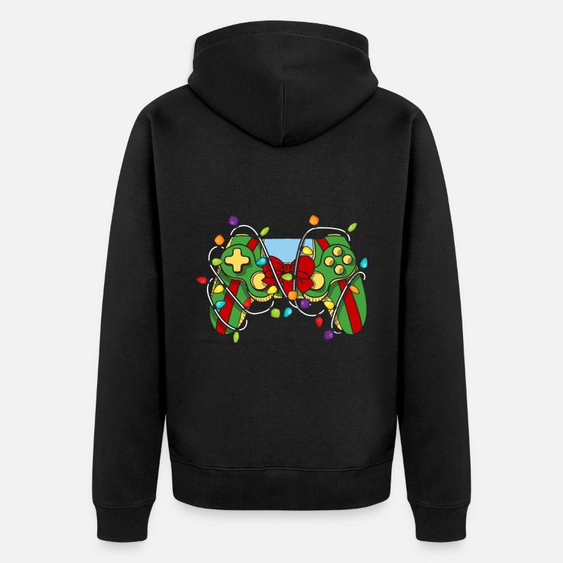 Christmas Gaming Controller - Unisex Premium Bio Zip Hoodie - Schwarz