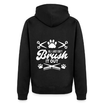 Drôle non je ne peux tout simplement pas brosser le toiletteur pour chien - Veste à capuche bio Premium Unisexe - noir - Dos - Nico (187cm)