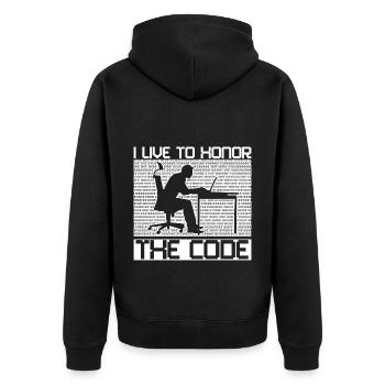 Programmer Coder Software Developer - Unisex Premium Organic Zip Hoodie - black - Back - Nico (187cm)
