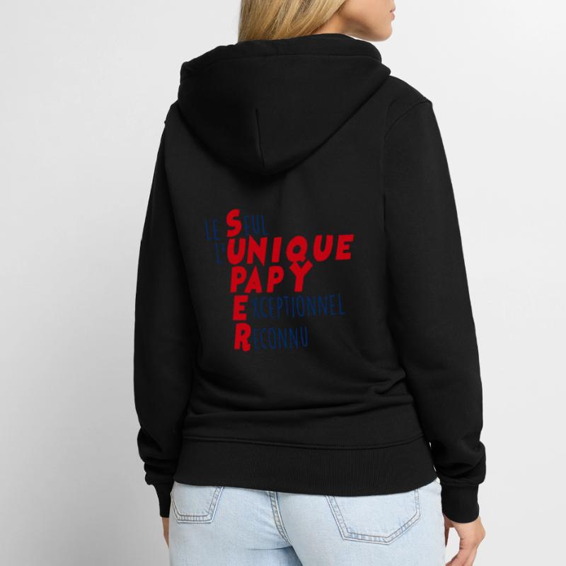 Papy Unique Exceptionnel C'est Mon Papi Le Seul Veste à capuche bio Premium Unisexe