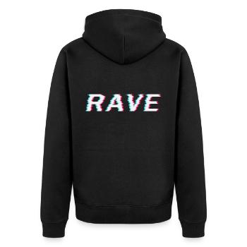 Techno Rave Festival Electro Music Raver - Unisex Premium Organic Zip Hoodie - black - Back - Nico (187cm)
