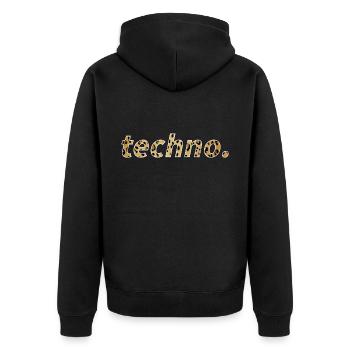 Techno Rave Festival Electro Music Raver - Veste à capuche bio Premium Unisexe - noir - Dos - Nico (187cm)