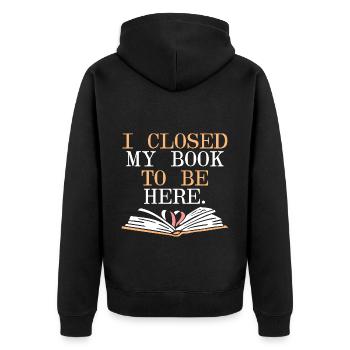 Reading Team Reading Teacher ook Reading - Unisex Premium Organic Zip Hoodie - black - Back - Nico (187cm)