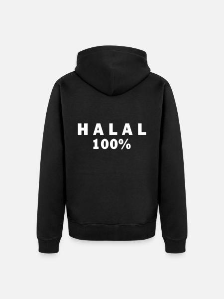 Halal حلال - Unisex Premium Organic Zip Hoodie - black