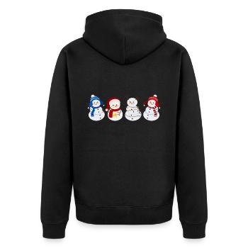 snowman. christmas gift - Unisex Premium Organic Zip Hoodie - black - Back - Nico (187cm)